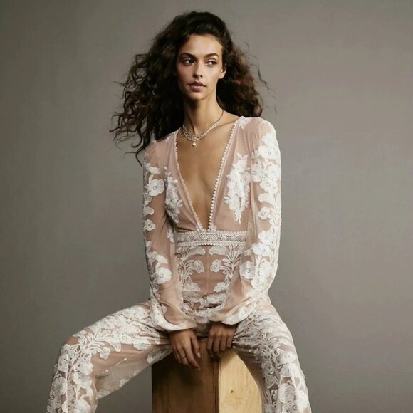 For Love and Lemons / Free People brand new lace Temecula jumpsuit ! - Picture 1 of 6